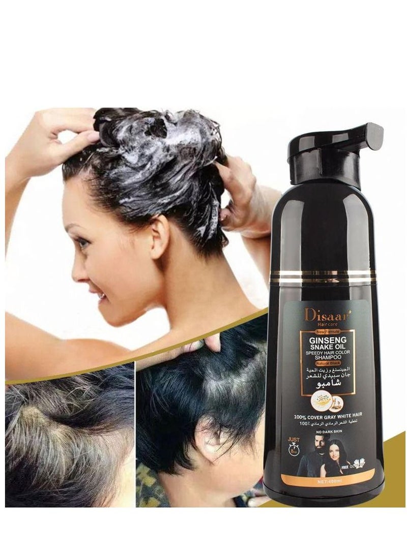 Disaar - Ginseng And Snake Oil Shampoo For Natural Black Hair Dye 400 ml - Image 1