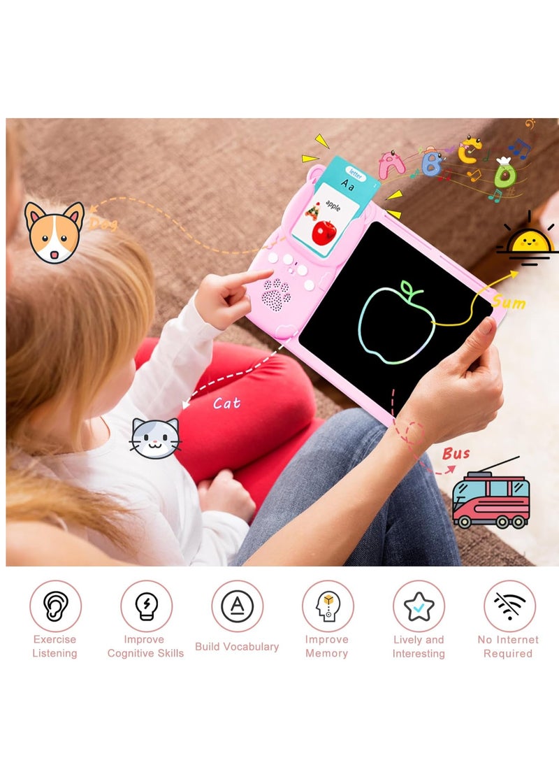 ELTRAZONE Talking Flash Cards with 510 Sight Words, Toddler Toys Gifts for 3 4 5 6 Year Old Boys and Girls, Learning Educational Toys for Kids 5-7, LCD Writing Tablet for Kids (Pink) - Image 3