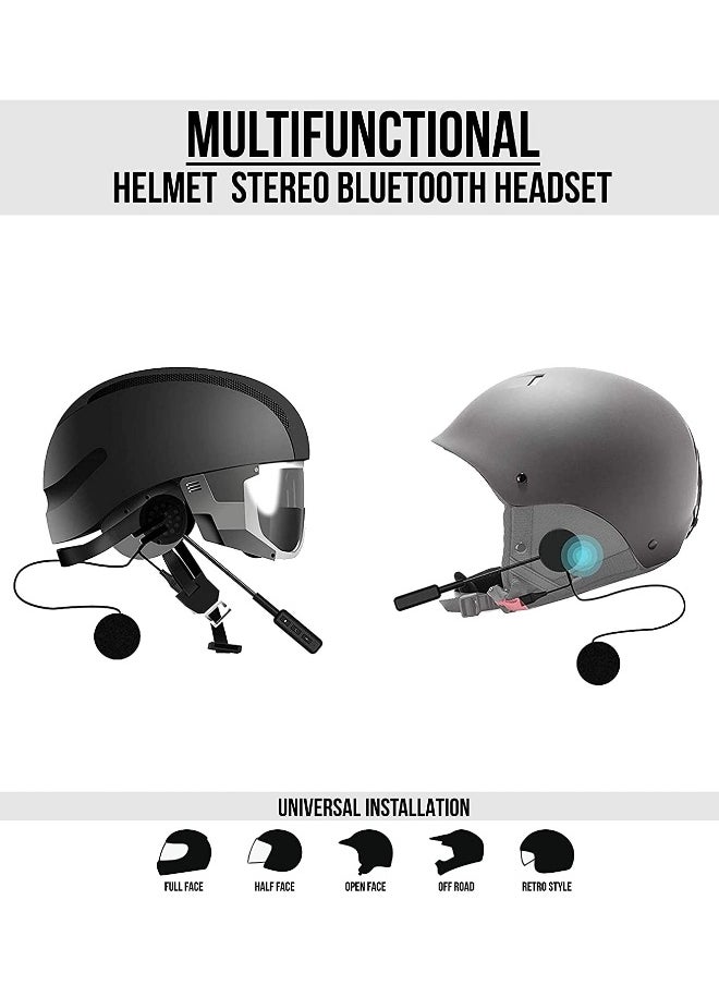 Generic - Helmet Bluetooth Headset Universal Wireless Motorcycle Bluetooth Intercom for Helmet with 5 Hours Playing time Speakers Hands-Free Music Call Control Mic Earphones - Image 1
