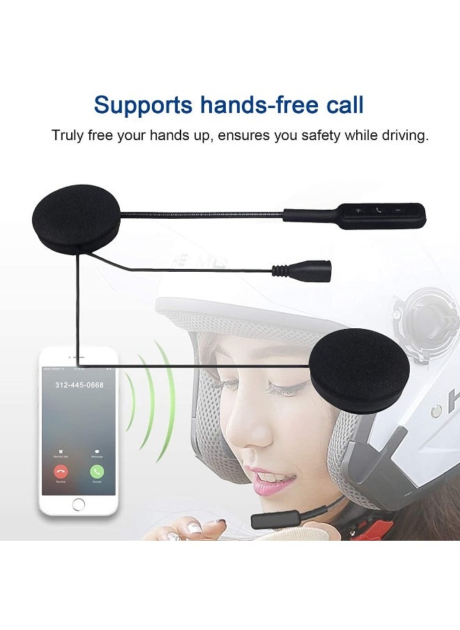 Generic - Helmet Bluetooth Headset Universal Wireless Motorcycle Bluetooth Intercom for Helmet with 5 Hours Playing time Speakers Hands-Free Music Call Control Mic Earphones - Image 1
