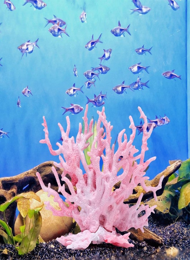 BLLREMIPSUR 2 PCS Aquarium Coral Ornament, Blue Pink Coral Reef Decor, Artificial Plants Fish Tank Decorations - Image 2