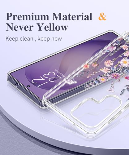 GVIEWIN for Samsung Galaxy S26 Ultra Case, Clear Floral Slim Shockproof Protective Women Phone Case, Non-Yellowing, with Screen Protector &Camera Lens Protector for S26 Ultra 6.9", Floratopia/Colorful - Image 3