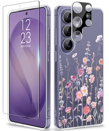 GVIEWIN for Samsung Galaxy S26 Ultra Case, Clear Floral Slim Shockproof Protective Women Phone Case, Non-Yellowing, with Screen Protector &Camera Lens Protector for S26 Ultra 6.9", Floratopia/Colorful - Image 1