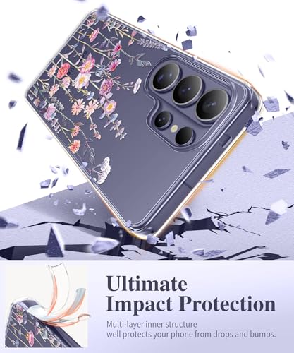 GVIEWIN for Samsung Galaxy S26 Ultra Case, Clear Floral Slim Shockproof Protective Women Phone Case, Non-Yellowing, with Screen Protector &Camera Lens Protector for S26 Ultra 6.9", Floratopia/Colorful - Image 4