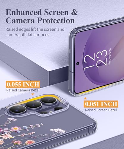 GVIEWIN for Samsung Galaxy S26 Ultra Case, Clear Floral Slim Shockproof Protective Women Phone Case, Non-Yellowing, with Screen Protector &Camera Lens Protector for S26 Ultra 6.9", Floratopia/Colorful - Image 5