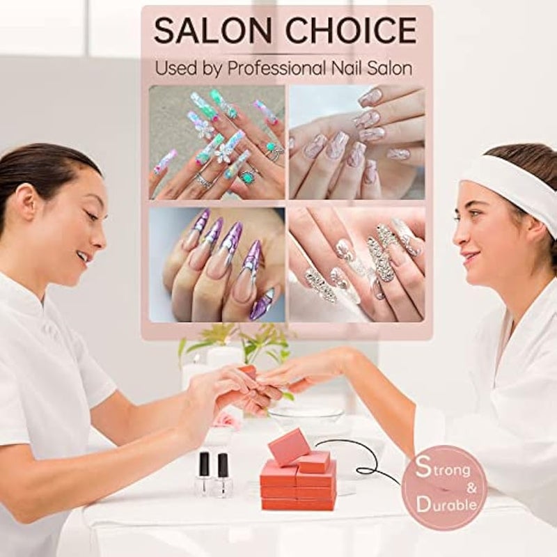 Maryton Mini Nail Buffer Blocks - 80/100 Grit Professional Salon Quality Orange Buffers for Nails - Buff Nails Prior to Application of Gel Polish, Acrylic, 50 Count - Image 3