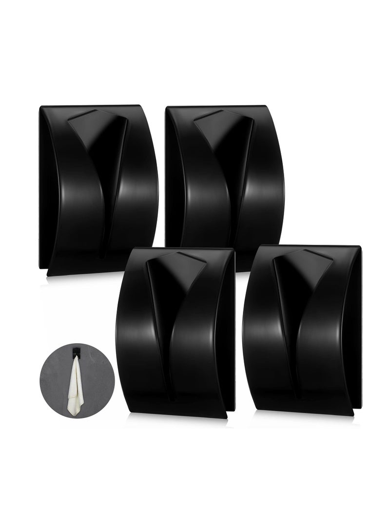 4 قطع من حامل مناشف لاصق ذاتي، من الفولاذ المقاوم للصدأ، حامل مناشف الأطباق للمطبخ، حامل مناشف غير قابل للحفر، حامل مناشف اليد، حامل مناشف الشاي للحمام والمطبخ - Image 1