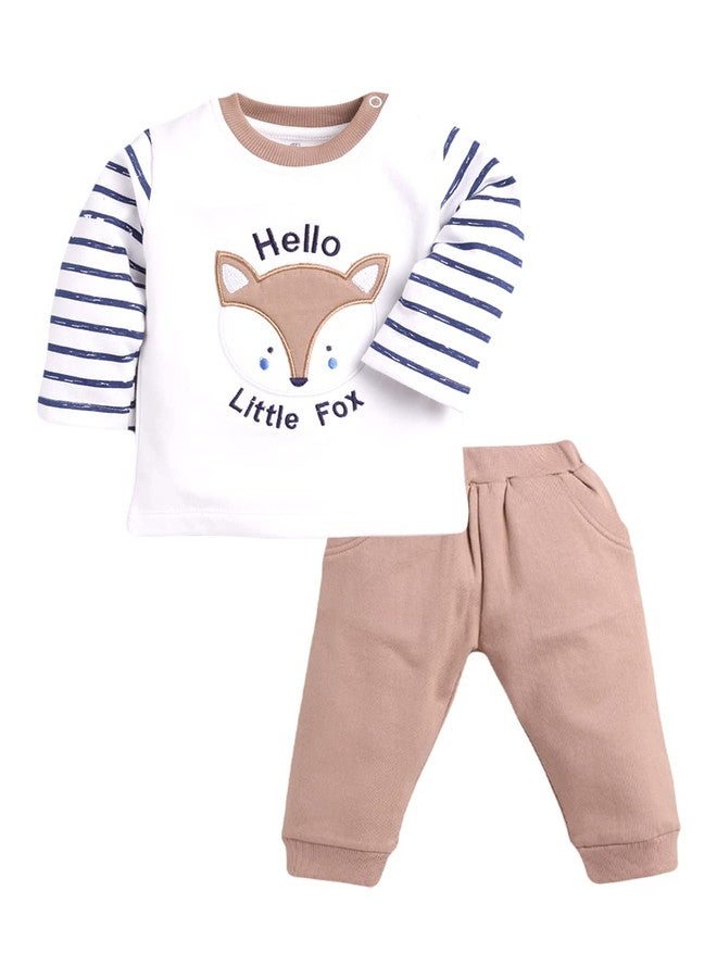 BABY GO Baby Boys 100% Soft Cotton Solid 3-6M/6-12M/12-18M/18-24M Full Sleeves Clothing Set For, Multicolor, 6 Months-12 Months - Image 1