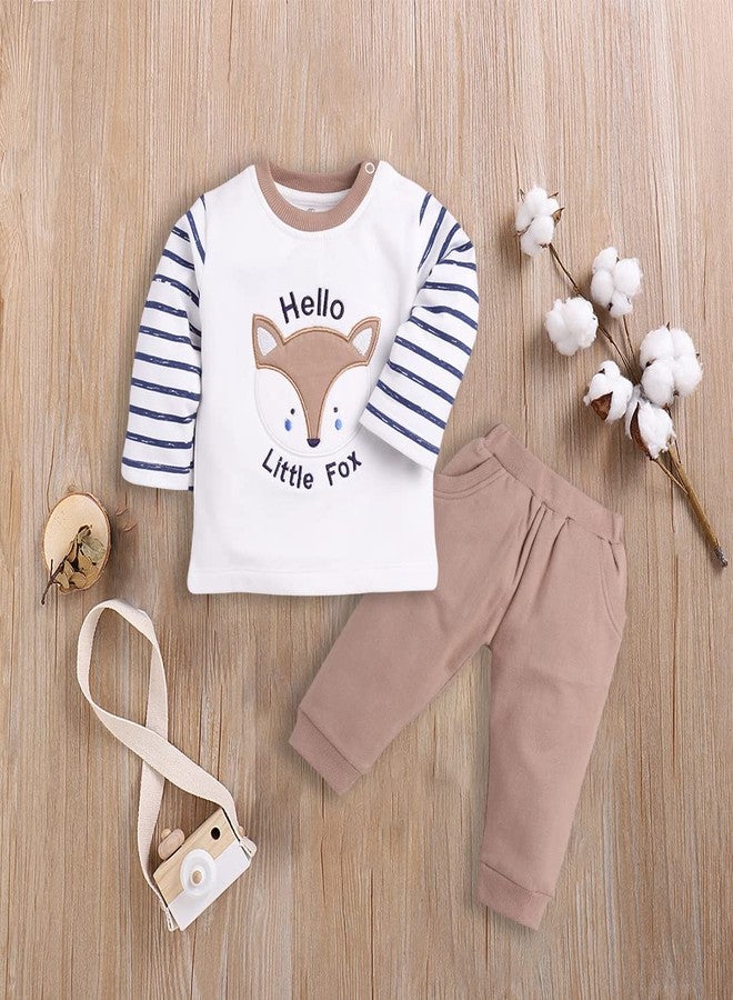 BABY GO Baby Boys 100% Soft Cotton Solid 3-6M/6-12M/12-18M/18-24M Full Sleeves Clothing Set For, Multicolor, 6 Months-12 Months - Image 3