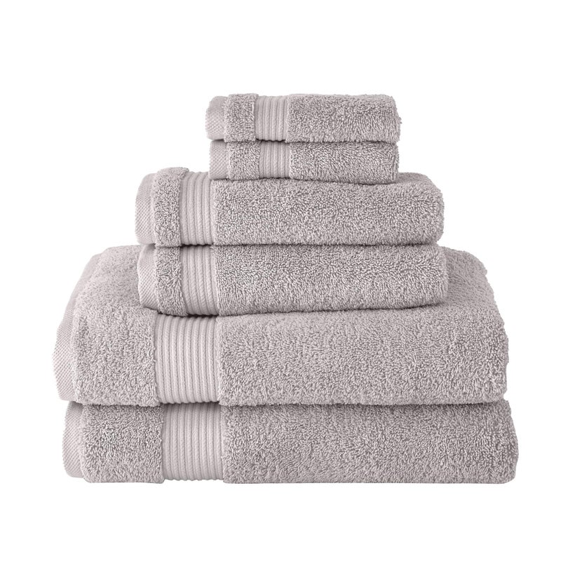 Classic Turkish Towels CTT  Luxury 6 Piece Towel Set 100 Turkish Cotton Quick Drying Highly Absorbent  Comfy Includes 2 Bath Towels 2 Hand Towels  2 Washcloths  Light Grey