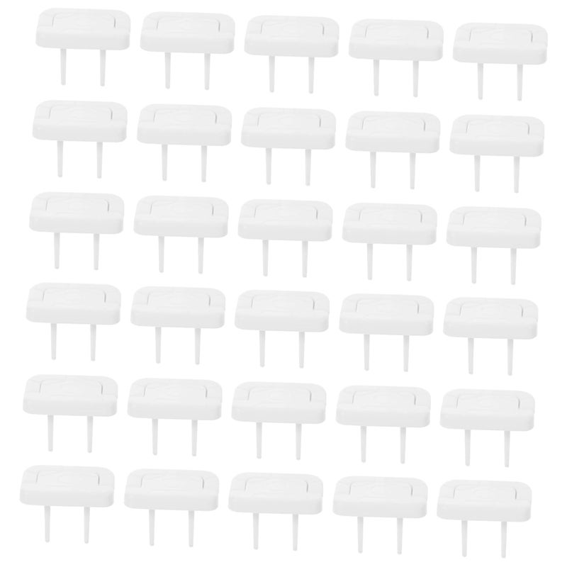 أغطية منافذ كهربائية بيضاء مقاومة للأطفال، 30 قطعة، واقيات أمان كهربائية للأطفال - Image 1