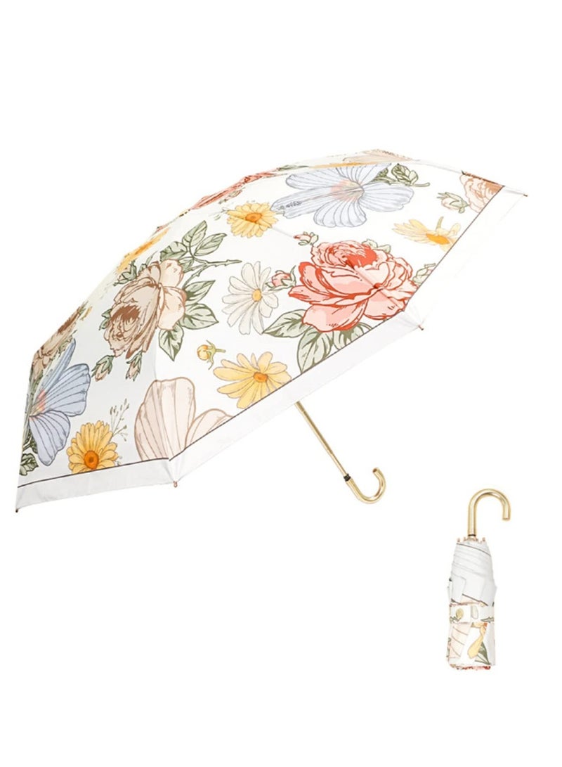 Zikra Windproof Travel Umbrella, Compact Folding Umbrella, Small Umbrella for Rain&Sun, Parasol Umbrella UV Protection UV Blocker, 8 Ribs Lightweight & Portable Umbrella for Women, Girls - Image 1