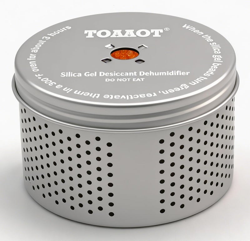 TOAAOT Gun Safe Dehumidifier, Moisture Absorber, 200g Small Silica Gel Desiccant Canister for Gun Cabinets & Safes, Aluminum Shell, Reusable - Image 1