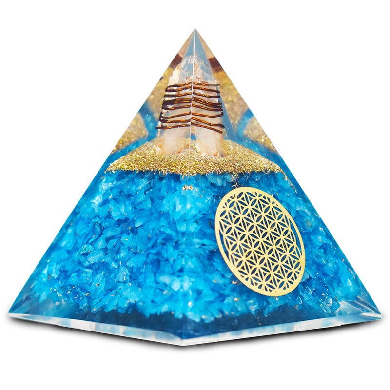 Real Crystal Chakra Pyramid - Seven Chakra Pyramid - Orgonite Pyramid for Energy Healing - Orgonite Kit - Protection with Seven Chakra Orgonite Necklace - Image 1