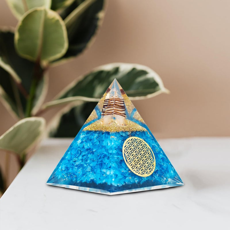 Real Crystal Chakra Pyramid - Seven Chakra Pyramid - Orgonite Pyramid for Energy Healing - Orgonite Kit - Protection with Seven Chakra Orgonite Necklace - Image 2