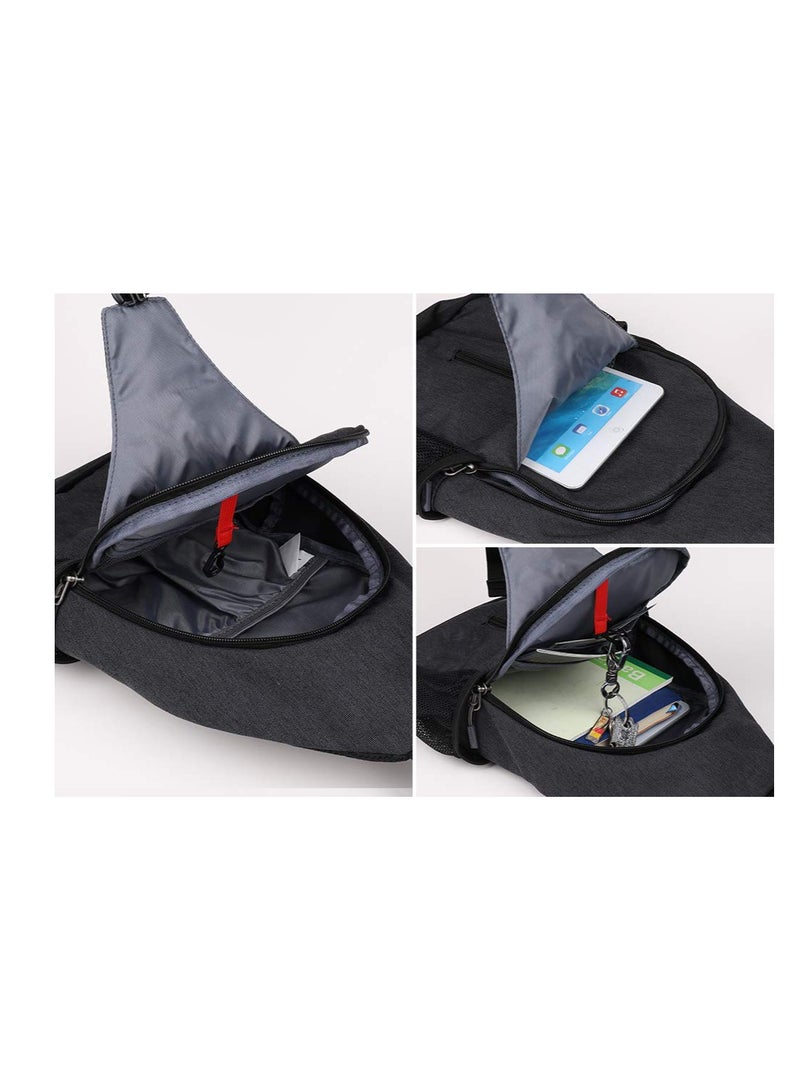 SOLARAE Sling Backpack Cross-Body Sling Bags Multipurpose Crossbody Shoulder Bag Travel Hiking Daypack Chest Bag Casual Satchel for Men WomenTravel Gym Sport Hiking with USB Charger Port - Image 4