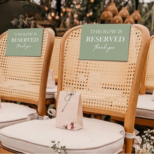 ChissNook Reserved Seating Chair Signs, This Row Is Reserved Pew Cloths Seating Placeholder for Church Pews, Sage Green Wedding Decorations for Reception Parties Event (Sage Green, 4 PCS) - Image 5