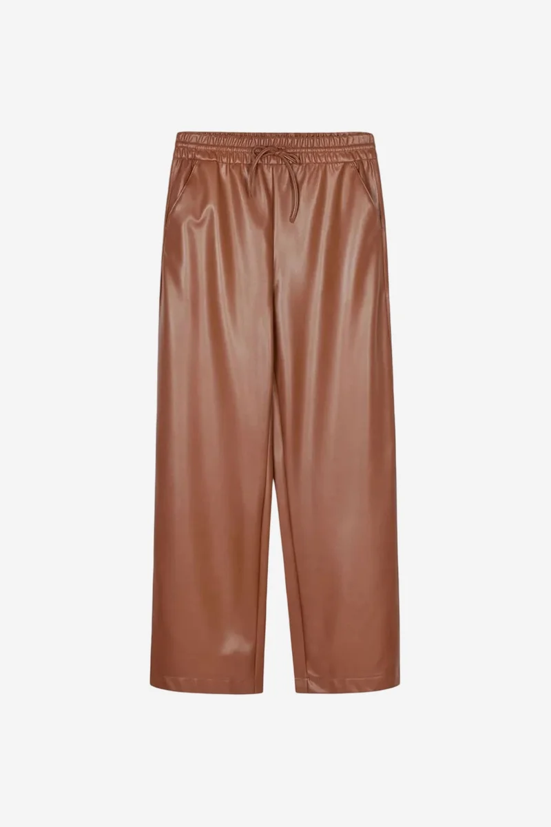 DILVIN Women’s Wide-Leg Faux Leather Trousers
