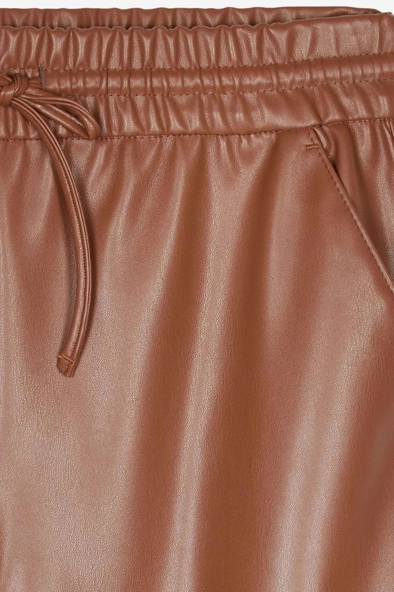 Dilvin Walnut Brown DILVIN Women’s Wide-Leg Faux Leather Trousers for Women | Best Price UAE