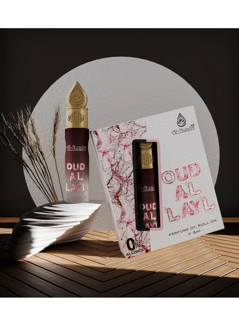 أل نواعم عطر النعيم عود الليل رول أون 6 مل | زيت عطري مركز للجنسين خالٍ من الكحول | عطر عود وخشب غني يدوم طويلاً للرجال والنساء | حجم مناسب للجيب - Image 4