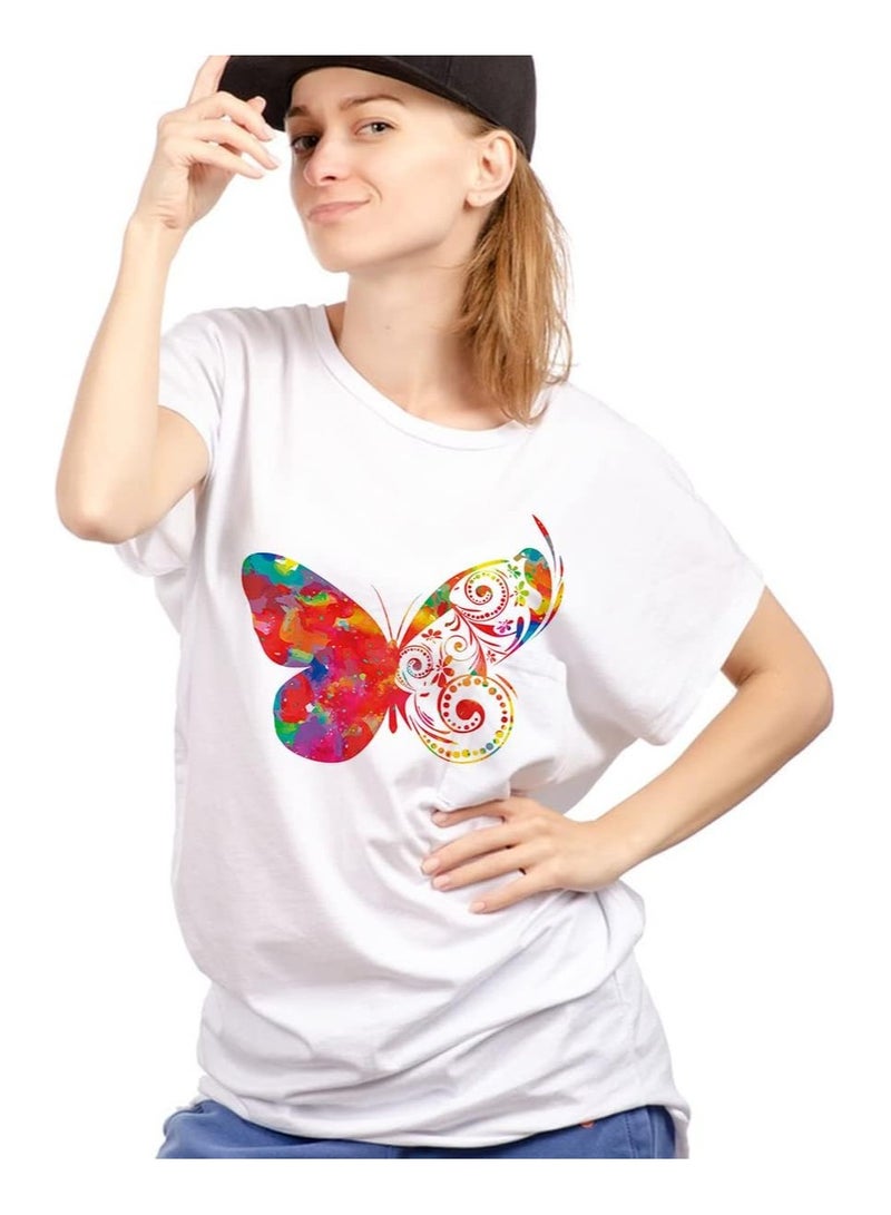 SYOSI 6 Pcs Butterfly Iron on Transfers Patches Set Butterfly Flower Iron on Decals Patches Appliques Heat Transfers Cute Spring Pride Vinyl Decals for Applique Clothing Bag Hat DIY Supplies  - Image 3