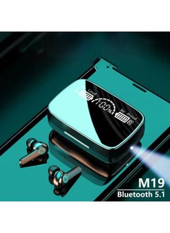M19 Wireless Bluetooth Earbuds TWS Earphones Intelligent Touch Control LED Display Flashlight Power Bank Function