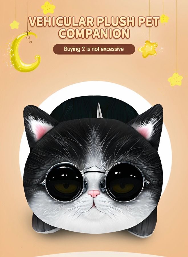 GROIC حامل علبة مناديل السيارة، حامل مناديل الوجه على شكل قطة لطيف، قطة كرتونية لطيفة متعددة الوظائف لتخزين أنسجة الوجه، الجزء الداخلي للسيارة، لوازم السيارات - Image 2