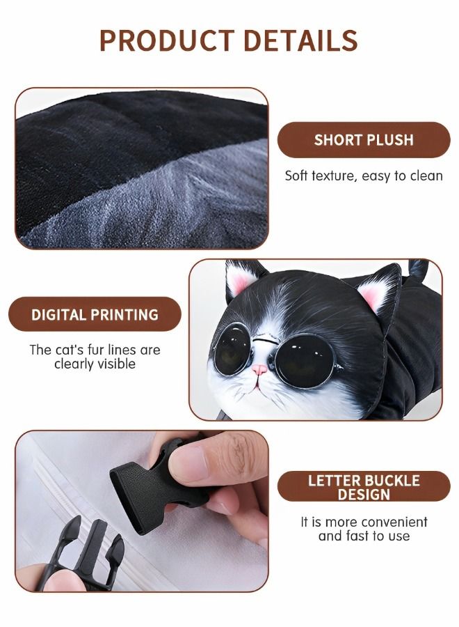 GROIC حامل علبة مناديل السيارة، حامل مناديل الوجه على شكل قطة لطيف، قطة كرتونية لطيفة متعددة الوظائف لتخزين أنسجة الوجه، الجزء الداخلي للسيارة، لوازم السيارات - Image 3