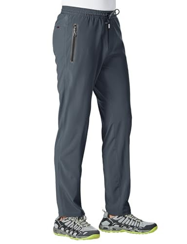 TBMPOY Men's Workout Pants Lightweight Hiking Pant Track Running Casual Sweatpants with Pockets Cool Grey XXL - Image 1
