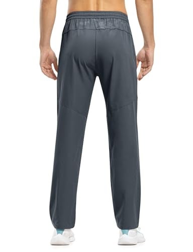 TBMPOY Men's Workout Pants Lightweight Hiking Pant Track Running Casual Sweatpants with Pockets Cool Grey XXL - Image 3