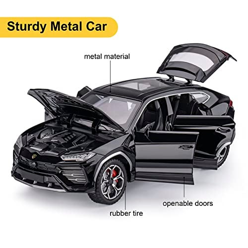 SASBSC Toy Cars for Boys 3 Years Car Toys for 3 4 5 6 7 8 Year Old Boy Cars for Kids Ages 38 124 Diecast Metal Car with Light and Sound Christmas Birthday GiftsBlack 124 - Image 5