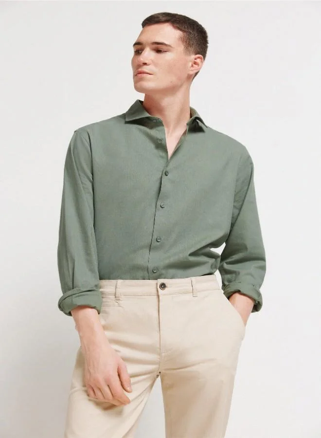 Springfield Cotton elastane slim fit chinos with welt back pockets