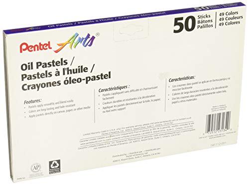 Pentel مجموعة باستيل زيتية من بنتل مع حقيبة حمل، مجموعة 45 لون، متنوعة، 50/مجموعة - Image 2