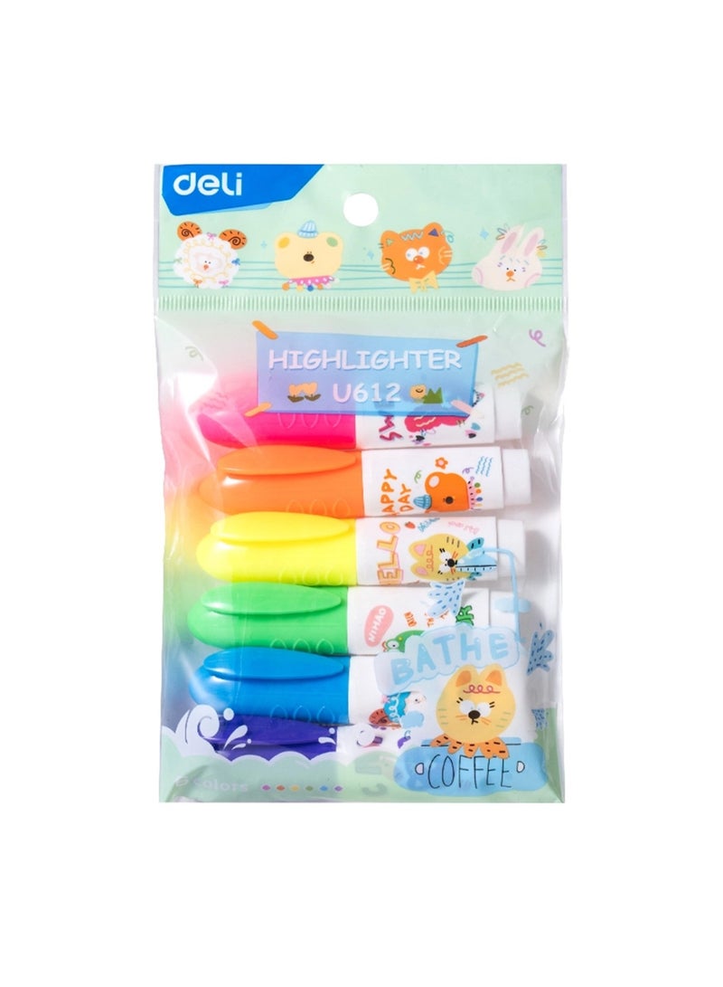 Deli 6-Piece Mini Highlighters Multicolours  - Image 1