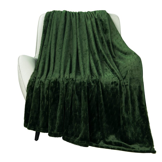 FLEECE BLANKET SUPER SOFT COZY THROW BLANKET 50 X 60 LIGHTWEIGHT FUZZY COMFY TEXTURED FLANNEL BLANKET WARM PLUSH THROW BLANKETS FOR COUCH SOFA BED OLIVE GREEN