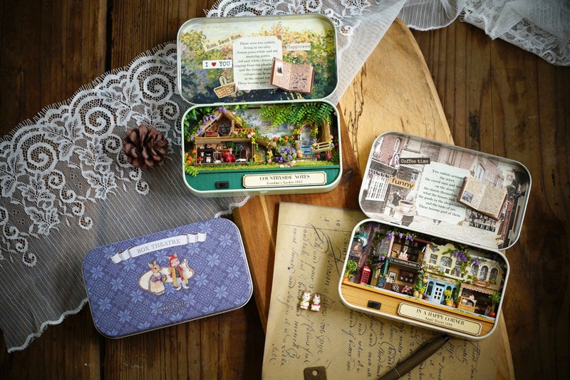 Flever Dollhouse Miniature DIY House Kit Creative Room with Furniture and Cover for Romantic Valentine's Gift(Old Times Including 3 PCS) - Image 4