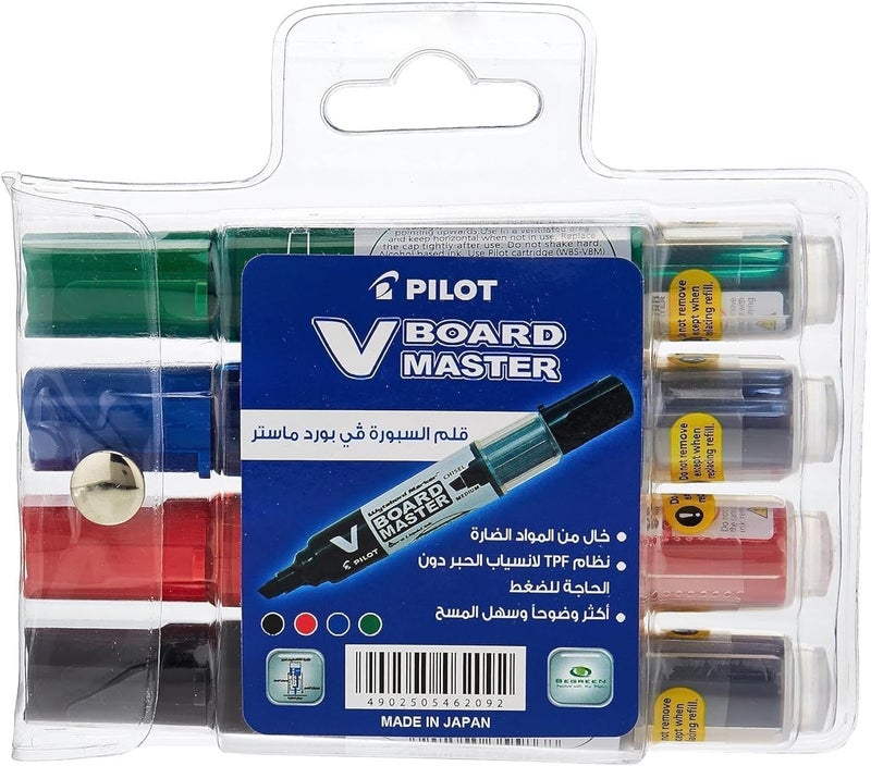 بايلوت مجموعة أقلام السبورة البيضاء Board Master، مكونة من 4 قطع، متعددة الألوان - Image 1