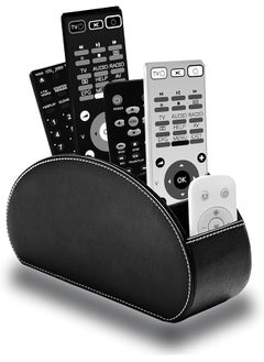 Leather Remote Control Holder With 5 Compartments Tv Remote Caddy Store Box Office Supplies Desktop Organizer For Controller Glasses And Media Player Pen Storage Black - pzsku/Z62BDD2A13F61D73FEED2Z/45/_/1740916962/ccf03b4b-925c-4a72-a5ba-fff85ad8a019