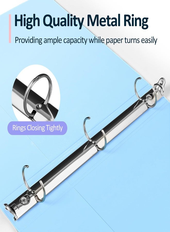 سويز عبوتان من مجلدات BinderX شديدة التحمل بثلاث حلقات، حلقات دائرية بقطر 2 بوصة، تتسع لـ 900 ورقة مقاس 8.5 × 11 بوصة، غلاف قابل للتخصيص مع جيوب داخلية، أدوات مدرسية لطيفة للبنات، باللونين الوردي والبنفسجي - Image 4