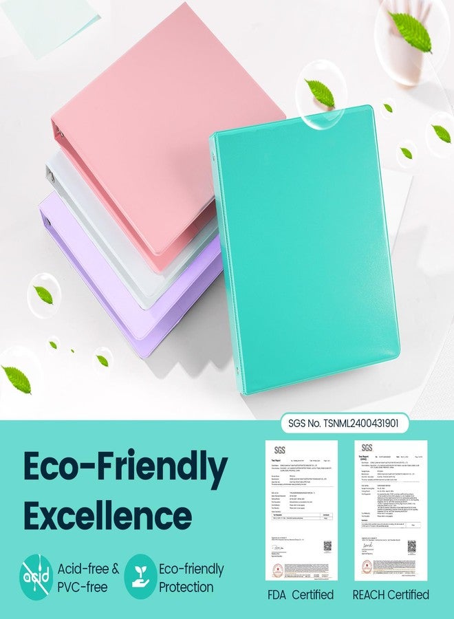 سويز عبوتان من مجلدات BinderX شديدة التحمل بثلاث حلقات، حلقات دائرية بقطر 2 بوصة، تتسع لـ 900 ورقة مقاس 8.5 × 11 بوصة، غلاف قابل للتخصيص مع جيوب داخلية، أدوات مدرسية لطيفة للبنات، باللونين الوردي والبنفسجي - Image 2