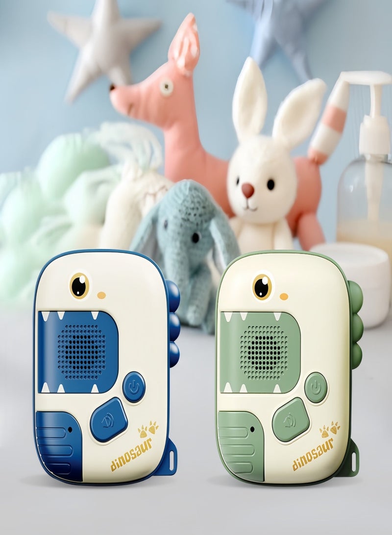 Wish Kids Dinosaur Pretend Play Toy, 2 Pack Blue & Green Role Play Toy with Preset Sound Effects & Voice Recording, No Wireless Two-Way Communication, No RF Transmit, Handheld for Children Interactive Toys Birthday Gifts for Girls Boys - Image 1