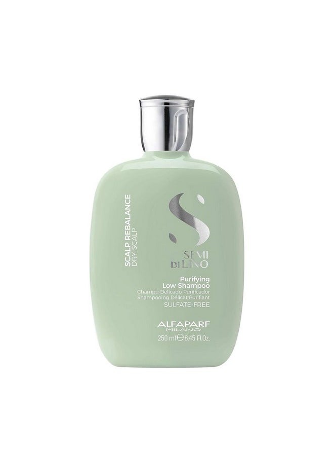 ALFAPARF MILANO Semi Di Lino Scalp Rebalance Shampoo For Dry Scalp - Sulfate Free Purifying Shampoo For Itchy Scalp - Removes Dandruff, Oiliness & Flakes - Professional Salon Quality (250 Ml/8.45 Oz) 
