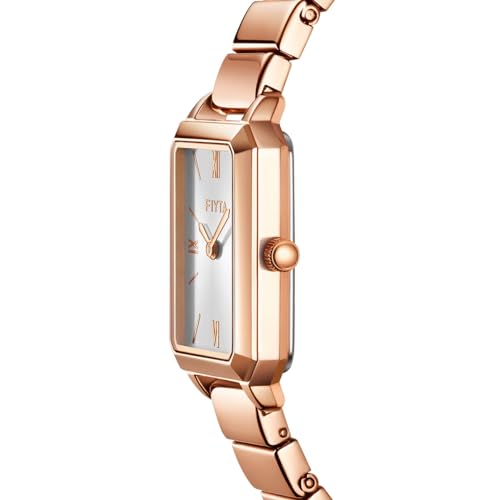FIYTA Women's Bracelet Watch, Stainless Steel, Synthetic Sapphire Crystal, Classic Rectangle Case, 2-Hand, 30M Water Resistance, 21MM Quartz - Image 2