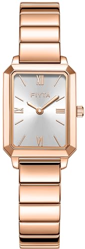 FIYTA Women's Bracelet Watch, Stainless Steel, Synthetic Sapphire Crystal, Classic Rectangle Case, 2-Hand, 30M Water Resistance, 21MM Quartz - Image 1