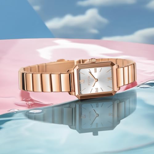 FIYTA Women's Bracelet Watch, Stainless Steel, Synthetic Sapphire Crystal, Classic Rectangle Case, 2-Hand, 30M Water Resistance, 21MM Quartz - Image 5