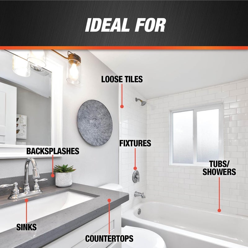 Dap 100% Silicone Rubber Kitchen, Bath & Plumbing Bath Sealant, Clear, 9.8 Oz (7079808648) - Image 5