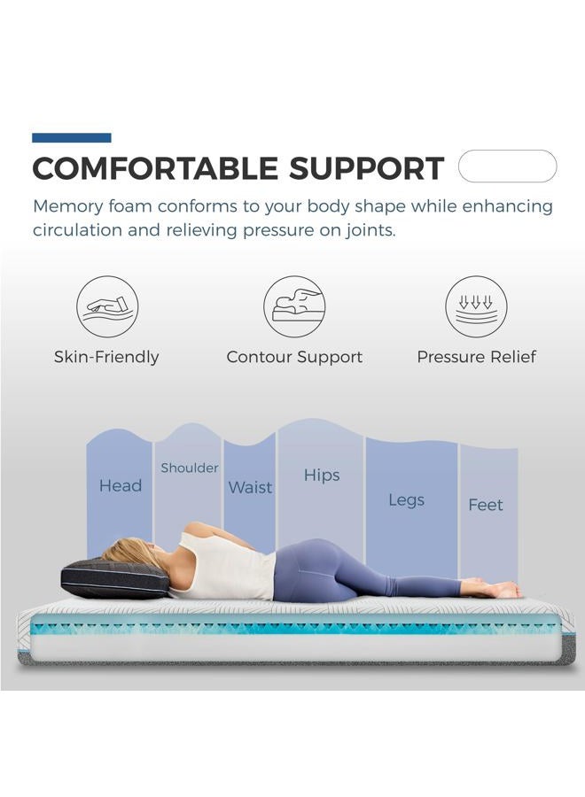 Fathom Medium Mattress 10 Inch Full Size Memory Foam Mattress Gel Foam Bed in a Box for Back Pain Relief and Cool Sleep with Removeable Fiberglass Free Soft Cover, CertiPUR-US Certified - Image 4