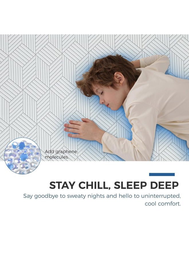 Fathom Medium Mattress 10 Inch Full Size Memory Foam Mattress Gel Foam Bed in a Box for Back Pain Relief and Cool Sleep with Removeable Fiberglass Free Soft Cover, CertiPUR-US Certified - Image 3