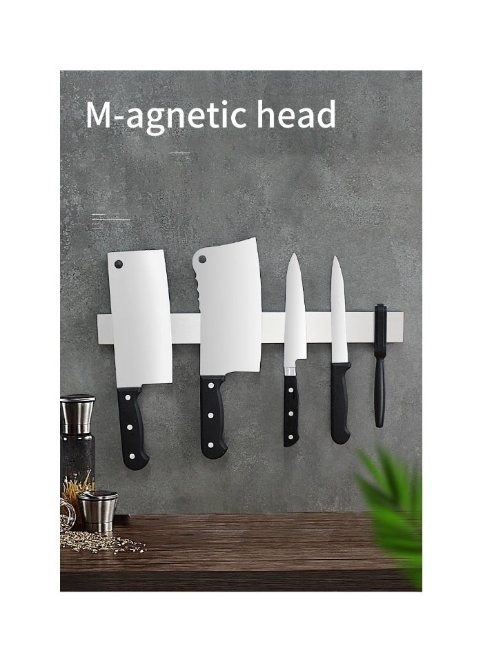 304 stainless steel magnetic milling cutter holder kitchen punch-free stand kitchen knife storage rack magnetic Suction knife holder