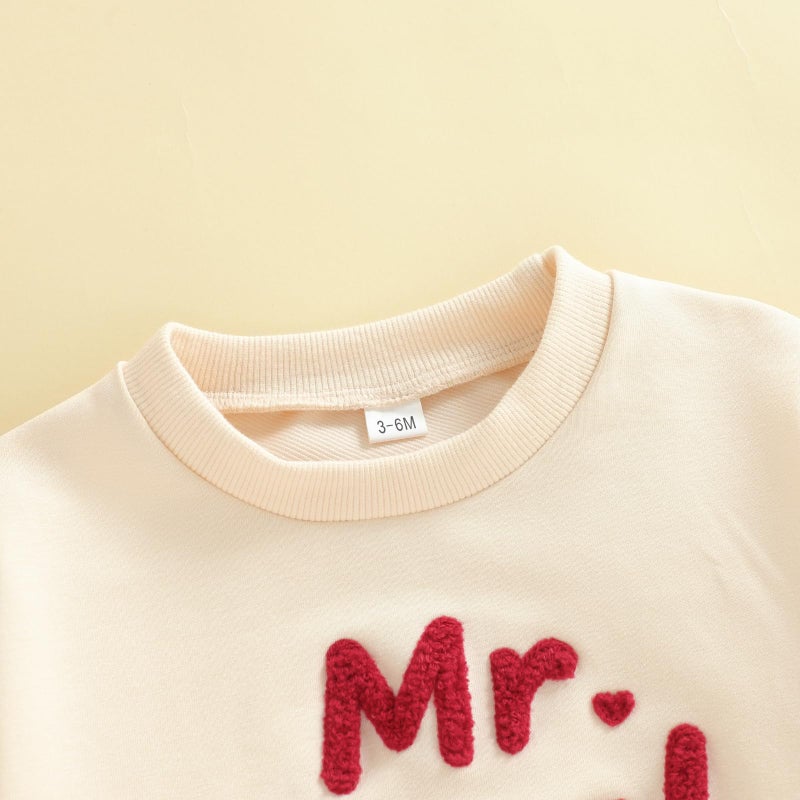 Lucikamy Newborn Baby Boy Girl Valentine's Day Outfits Sweatshirt Romper Infant Long Sleeve One Piece Romper Spring Clothes (beige steal heart, 0-3 Months) - Image 5